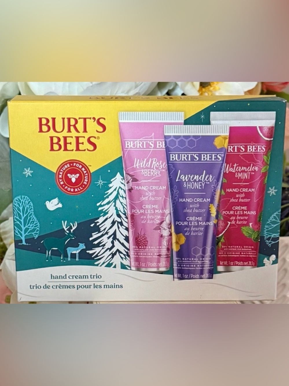 🆕🪷 BURT’S BEES LIMITED EDITION HAND CREAM TRIO. BRAND NEW SEALED IN BOX.